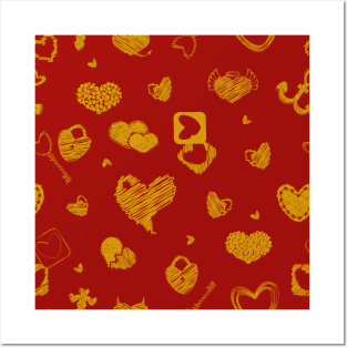 Valentines Day Pattern Posters and Art